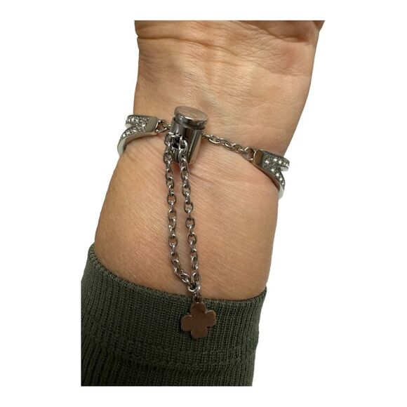 Secbolt Bling ‎ Rhinestone Silver Apple Watch Band - Picture 2 of 7